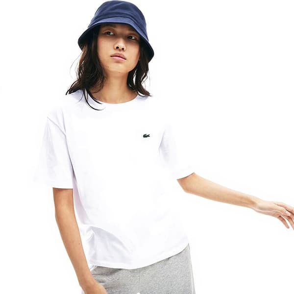 Lacoste Kortærmet T-shirt Crew Premium Cotton Hvid 36 Kvinde