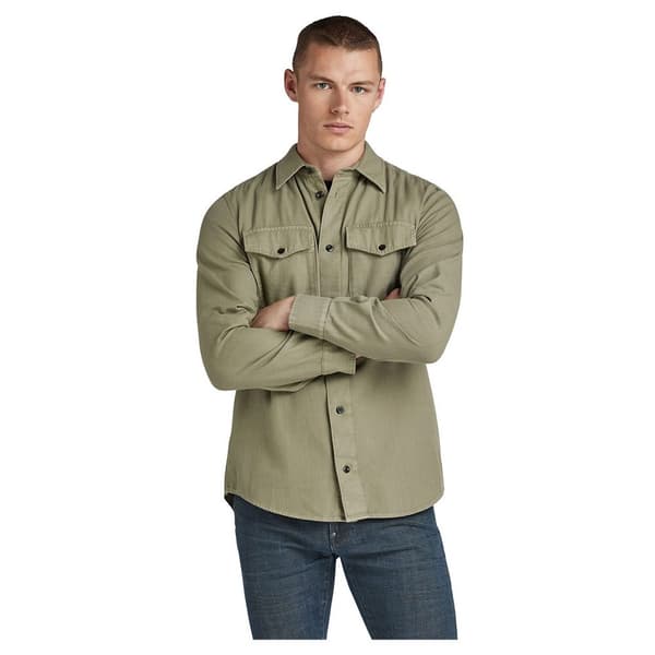 G-star Lang ærmet Skjorte Marine Beige XS Mand