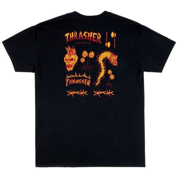 Thrasher Kortärmad T-shirt Sketch Orange M Man