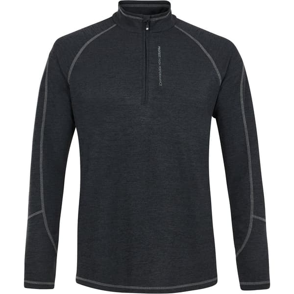 Protest Prtlouisiana 1/4 Blixtlås Lång Ärm T-shirt Grå S Man