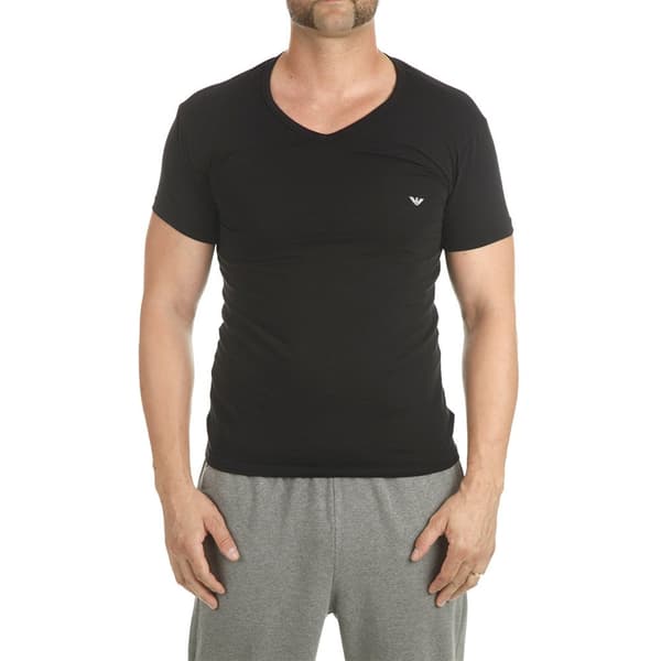 Emporio Armani Kortærmet T-shirt Med V-hals 111512-cc717 2 Enheder Sort M Mand