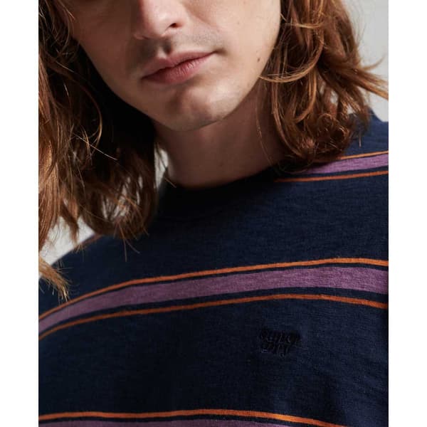 Superdry Långärmad T-shirt Vintage Textured Stripe Blå L Man