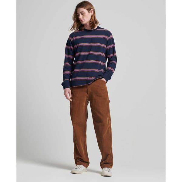 Superdry Långärmad T-shirt Vintage Textured Stripe Blå L Man