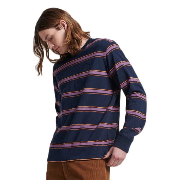 Superdry Långärmad T-shirt Vintage Textured Stripe Blå L Man