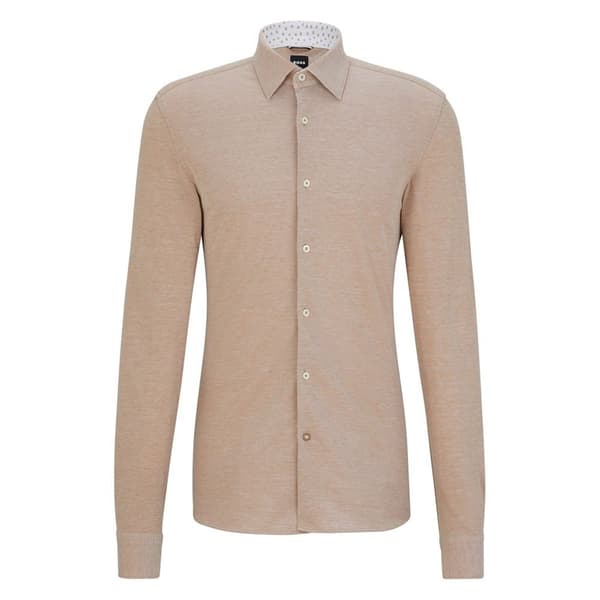 Boss Lang ærmet Skjorte Hal Kent C3 223 10230023 Beige 44 Mand