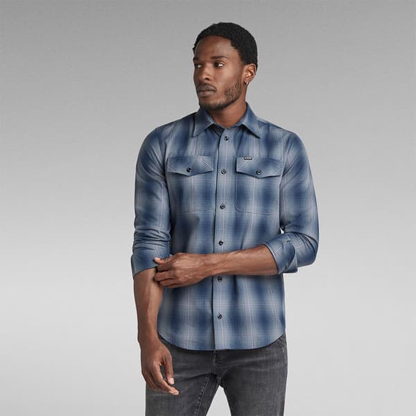 G-star Lang ærmet Skjorte Marine Slim Fit Blå S Mand