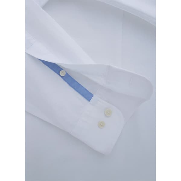 Hackett Lang ærmet Skjorte Washed Oxford Hvid M Mand