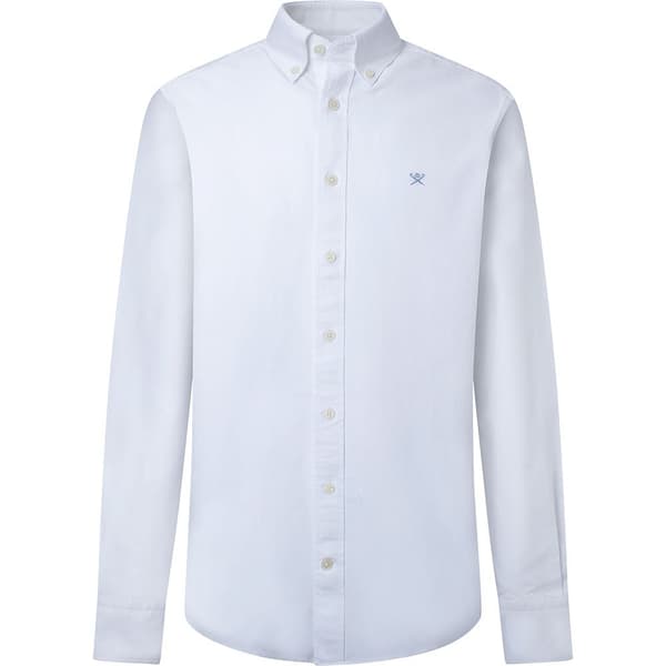Hackett Lang ærmet Skjorte Washed Oxford Hvid M Mand