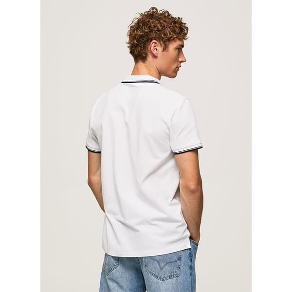 Pepe Jeans Lyhythihainen Poolo Pepe Piping Valkoinen S Mies