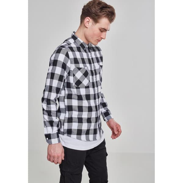Urban Classics Basic Flannelskjorte Sort L Mand