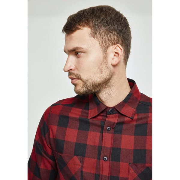 Urban Classics Basic Flannelskjorte Sort XL Mand