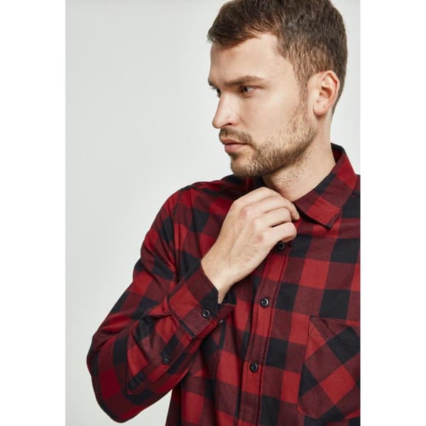 Urban Classics Basic Flannelskjorte Sort XL Mand
