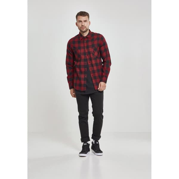 Urban Classics Basic Flannelskjorte Sort XL Mand