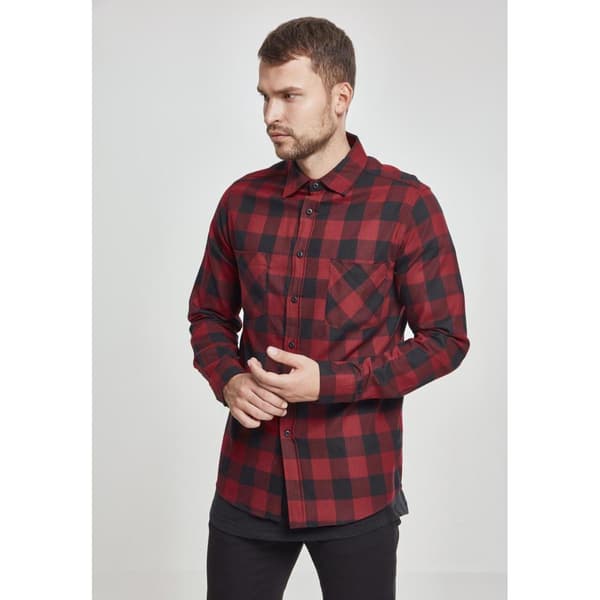 Urban Classics Basic Flannelskjorte Sort XL Mand