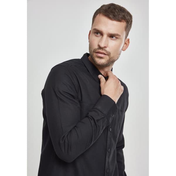 Urban Classics Basic Skjorte Flanell Sort XL Mand
