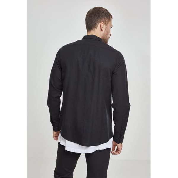 Urban Classics Basic Skjorte Flanell Sort XL Mand