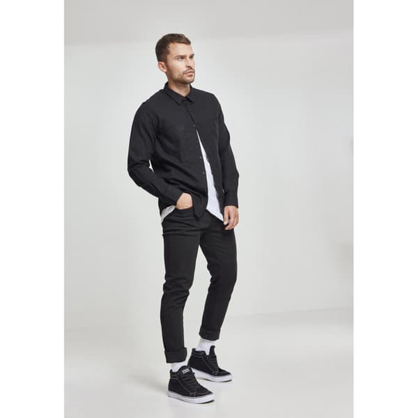 Urban Classics Basic Skjorte Flanell Sort XL Mand