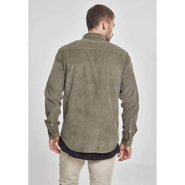 Urban Classics Skjorte Corduroy Grøn M Mand