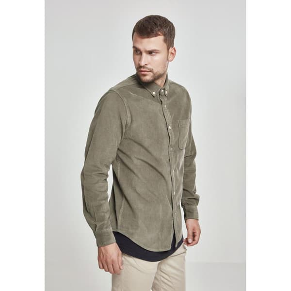 Urban Classics Skjorte Corduroy Grøn M Mand
