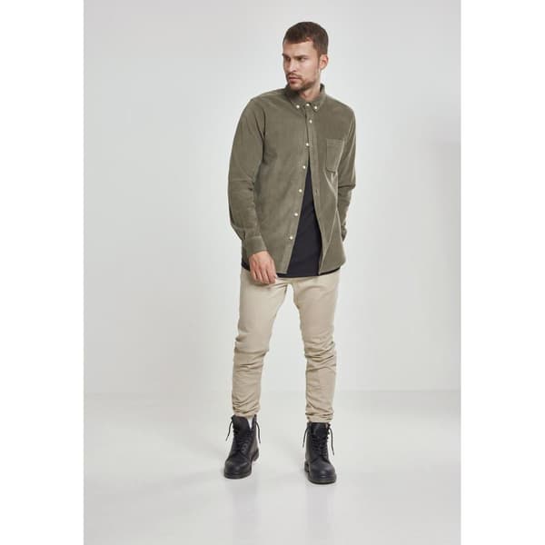 Urban Classics Skjorte Corduroy Grøn M Mand