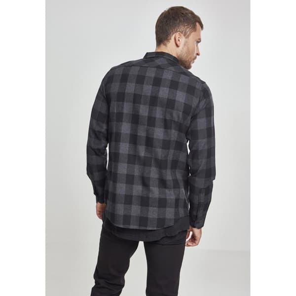 Urban Classics Basic Flannelskjorte Sort S Mand
