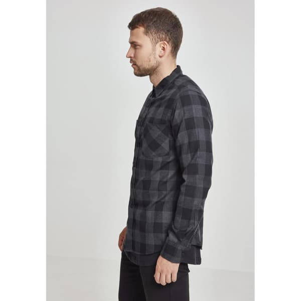 Urban Classics Basic Flannelskjorte Sort S Mand