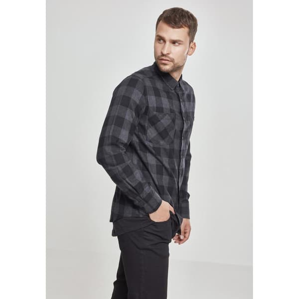 Urban Classics Basic Flannelskjorte Sort M Mand