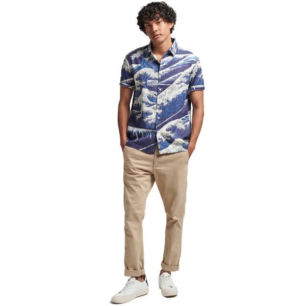 Superdry Lyhythihainen Paita Vintage Hawaiian Sininen L Mies