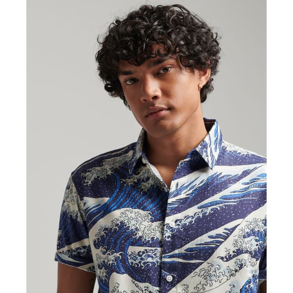 Superdry Lyhythihainen Paita Vintage Hawaiian Sininen L Mies