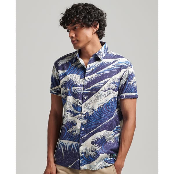 Superdry Lyhythihainen Paita Vintage Hawaiian Sininen L Mies