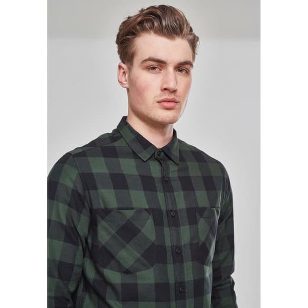 Urban Classics Basic Flannelskjorte Sort S Mand