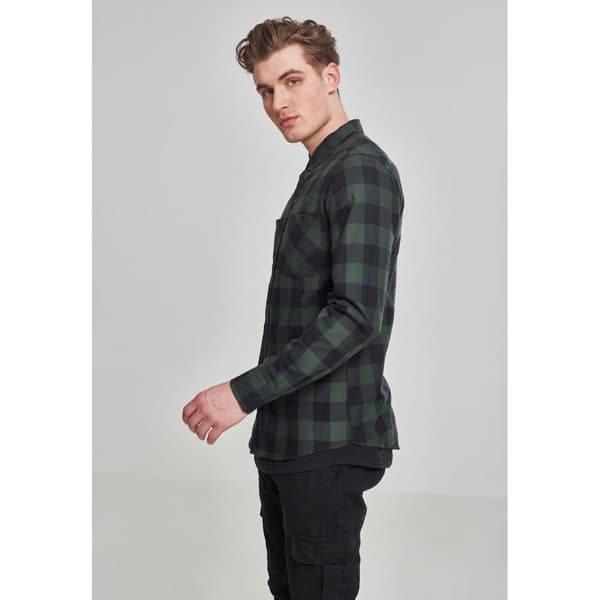 Urban Classics Basic Flannelskjorte Sort S Mand