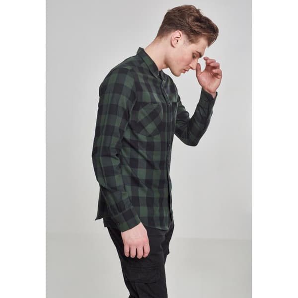 Urban Classics Basic Flannelskjorte Sort S Mand