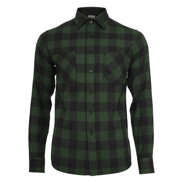 Urban Classics Basic Flannelskjorte Sort S Mand