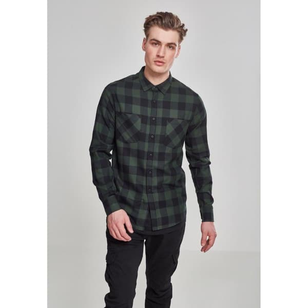 Urban Classics Basic Flannelskjorte Sort S Mand