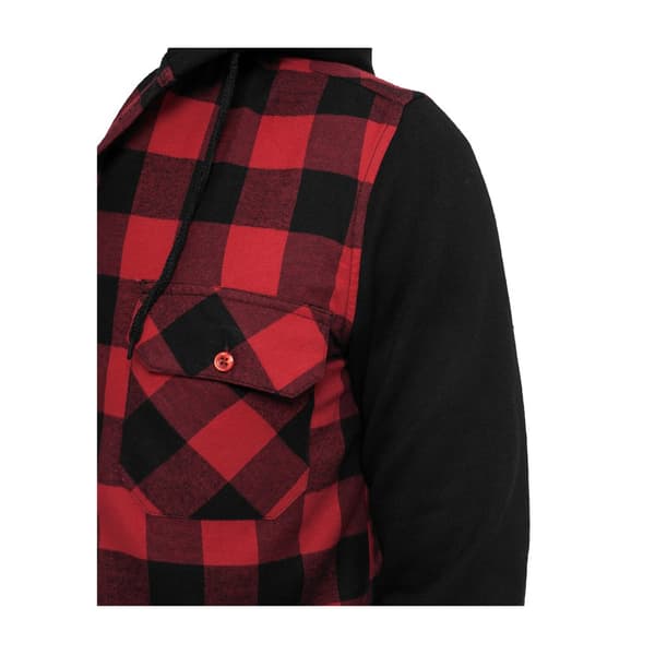 Urban Classics Skjorte Hætte Ed Ærme Flanell Sweat Sort L Mand