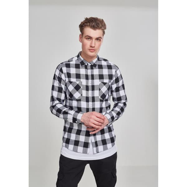 Urban Classics Basic Flannelskjorte Sort 2XL Mand