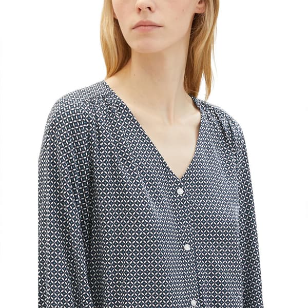 Tom Tailor V-ringad Blus 1037898 Printed Blå 38 Kvinna