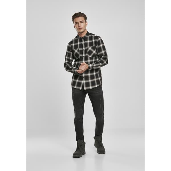 Urban Classics Flanell Skjorte 6 Sort S Mand