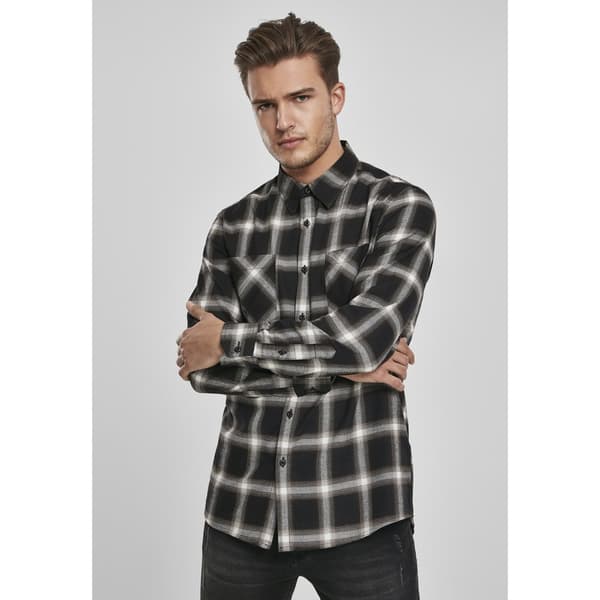 Urban Classics Flanell Skjorte 6 Sort S Mand