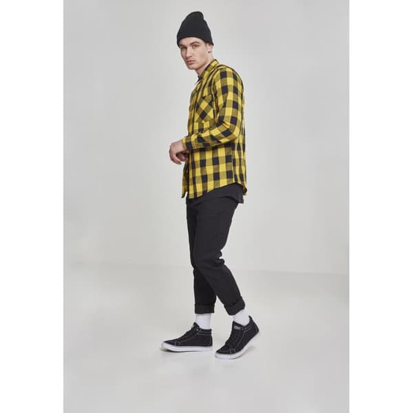 Urban Classics Basic Flannelskjorte Gul M Mand
