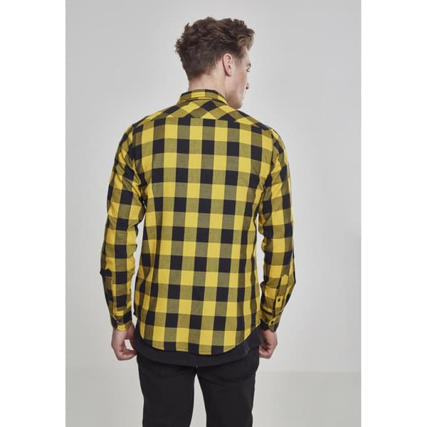 Urban Classics Basic Flannelskjorte Gul M Mand
