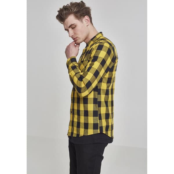 Urban Classics Basic Flannelskjorte Gul M Mand