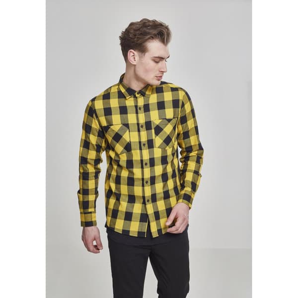 Urban Classics Basic Flannelskjorte Gul M Mand