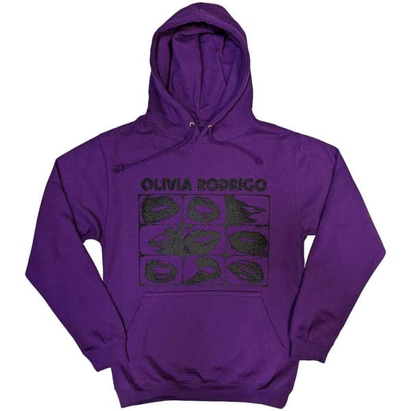 Olivia Rodrigo Unisex Pullover Hoodie: Threshold Lips Grid (XX-Large)