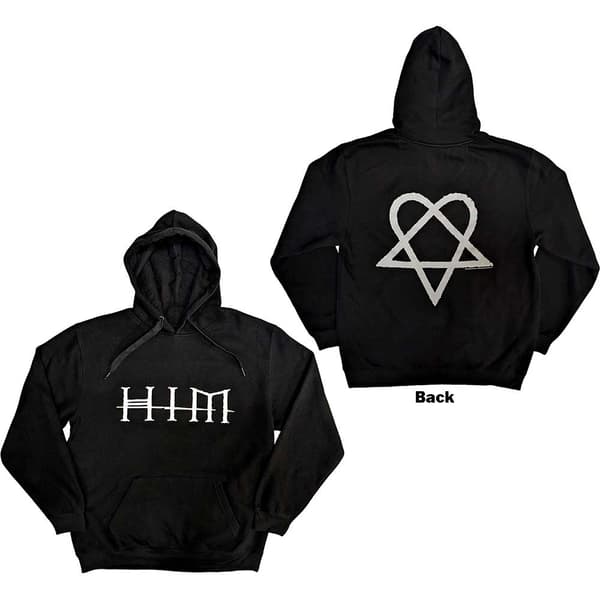 HIM Unisex Pullover Hoodie: Logo (Back Print) (Large)