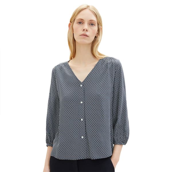 Tom Tailor V-ringad Blus 1037898 Printed Blå 36 Kvinna
