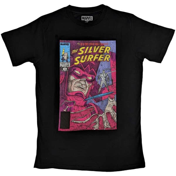Marvel T Shirt Galactus & Silver Surfer Official Mens Black