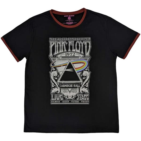 Pink Floyd Unisex Ringer T-Shirt: Carnegie Hall Poster (X-Large)