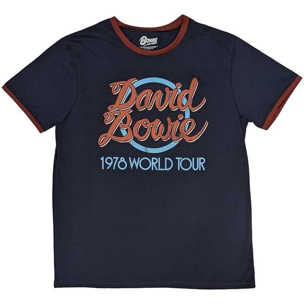 David Bowie Unisex Ringer T-Shirt: 1978 World Tour (XX-Large)